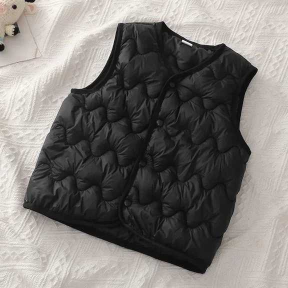 Autumn Winter Children Boys Girls Warm Vest Solid Waistcoats for Kids Children Sleeveless Outerwear 2-9Yrs Kids Warm Tops