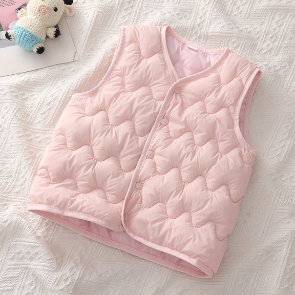 Autumn Winter Children Boys Girls Warm Vest Solid Waistcoats for Kids Children Sleeveless Outerwear 2-9Yrs Kids Warm Tops