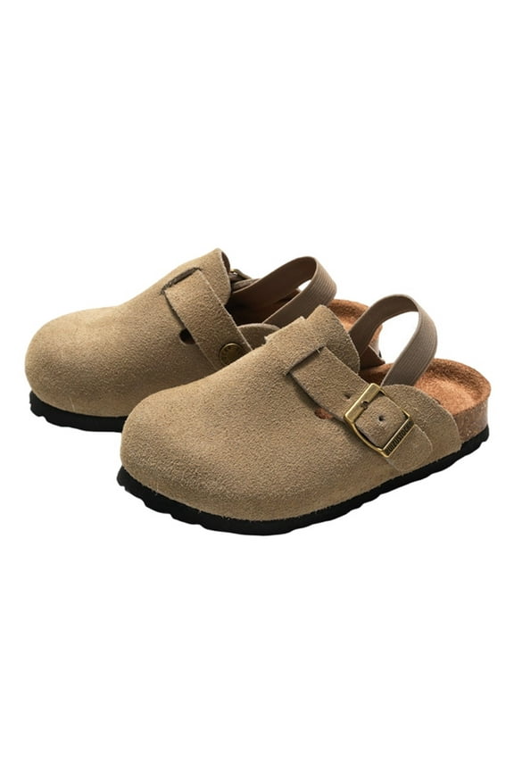 Autumn Winter Children's Cork Sandals Boys Girls Genuine Leather Beach Slippers
