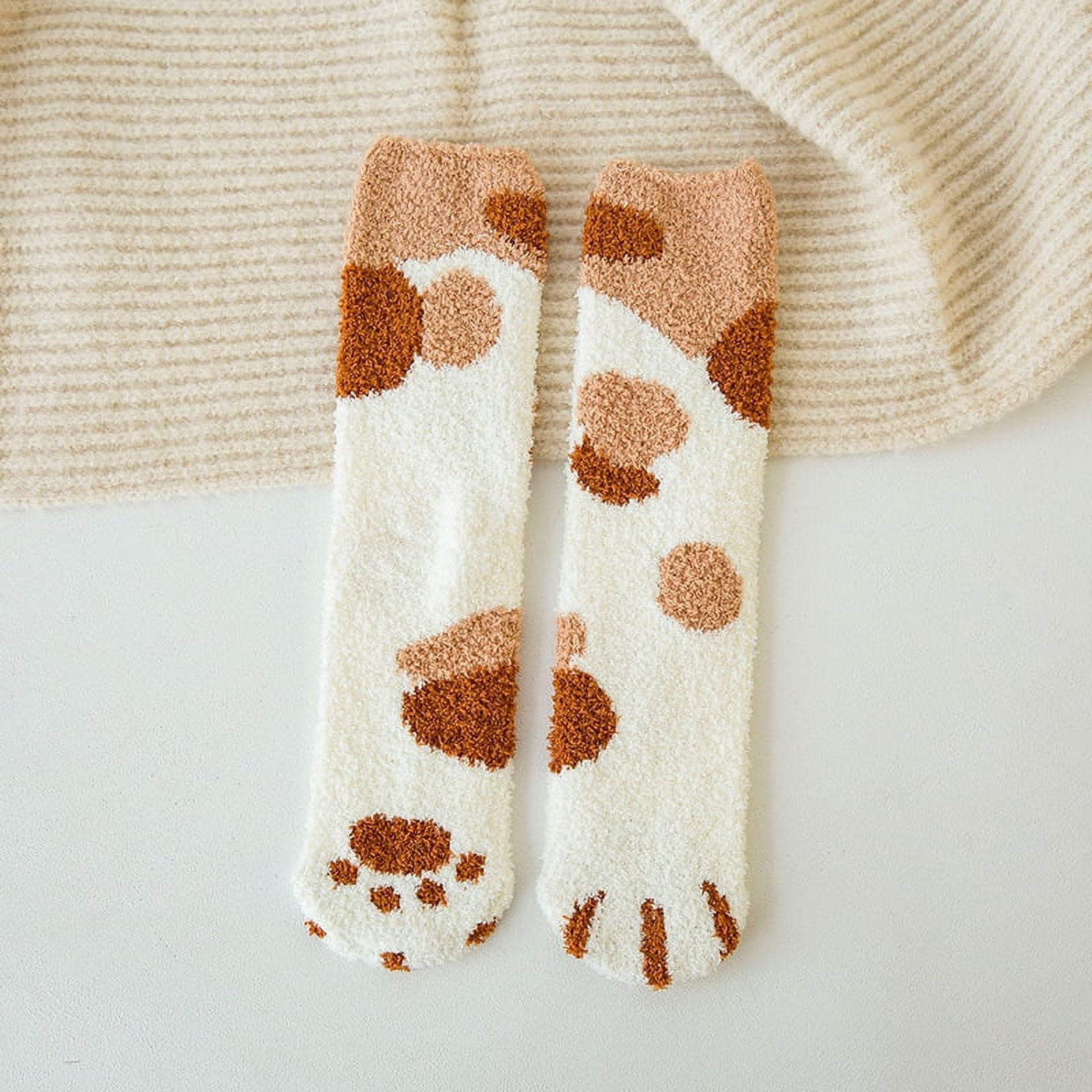 Cute Coral Velvet Mid Calf Socks For To Keep Warm In Autumn And Winter