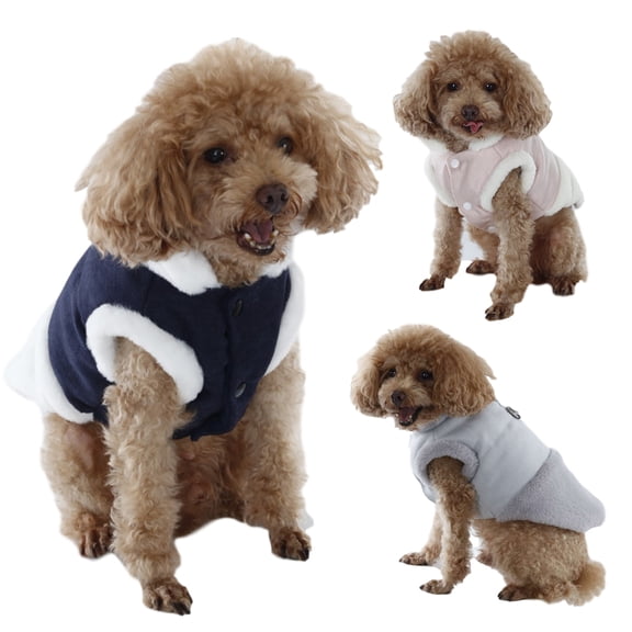 Autumn Winter Cotton-padded High Collar Fabric Patched Vest Pet Dog Clothes
