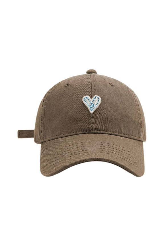 Autumn & Winter Couple's Baseball Cap Heart Embroidered, Korean Style, Soft Top, Unisex, Adjustable, One Size