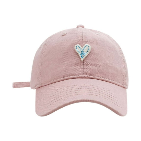 Autumn & Winter Couple's Baseball Cap Heart Embroidered, Korean Style, Soft Top, Unisex, Adjustable, One Size