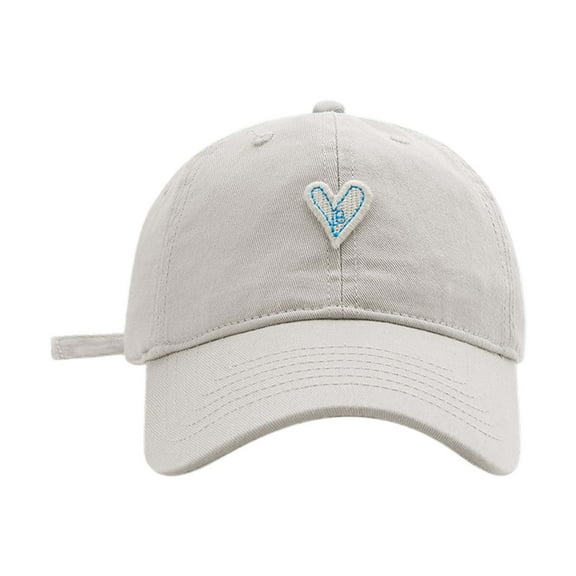 Autumn & Winter Couple's Baseball Cap Heart Embroidered, Korean Style, Soft Top, Unisex, Adjustable, One Size