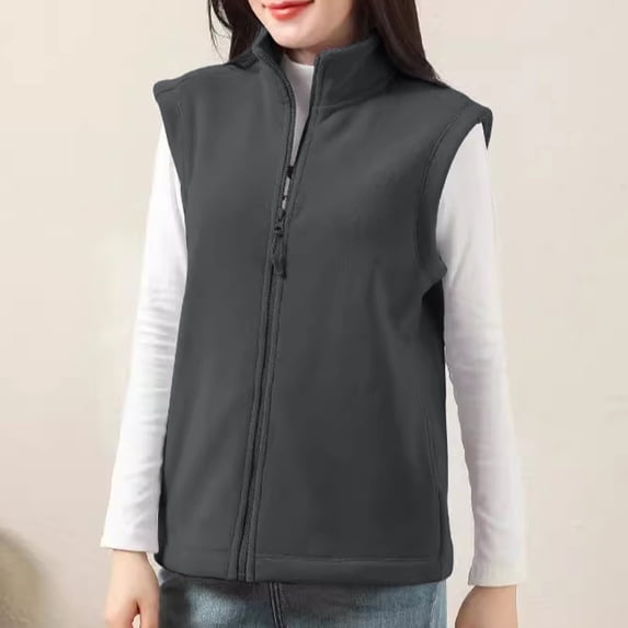 Autumn And Winter Double Grain Velvet Stand Collar Fashion Zipper Men And Women With Sleeveless Warm Inner Vest Vest Outdoor Womens plus Fall Jacket Sweater Vest Long Long Fringe Jackets Woman Winter