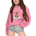 thumbnail image 1 of Autumn Winter Festive Reindeer Design Crewneck Hoodie for Boys and Girls - Christmas Celebration Warm Sweatshirt in Black, 1 of 4