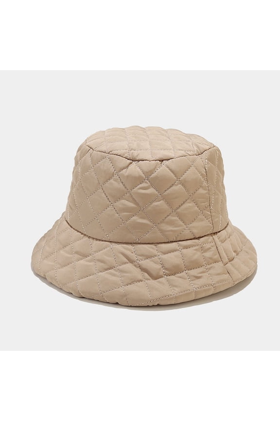 Autumn And Winter Fisherman's Hat Women's Japanese Pure Down Warm Hat Fashion Plaid Lightweight Soft Pot Hat Bucket Hat Nylon Bucket Hat Party Coneflower Adults Men's Modern Sun Hat Camping Hat Hiking
