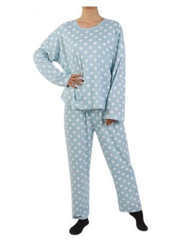 Autumn Winter Flannel Pajama Sets for Women Cute Polka Dot Printed Long Sleeve Nightwear Top and Pants Loungewear Soft Sleepwears