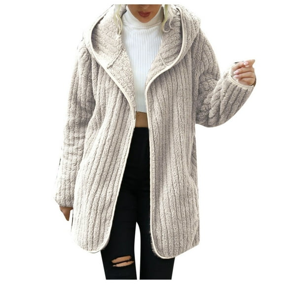 Autumn Winter Hooded Oversized Reversible Cardigan Open Front Jacket