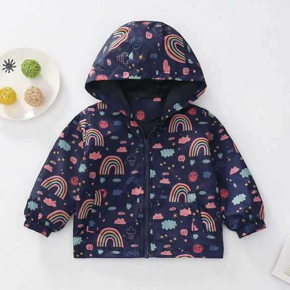Autumn Winter Jackets for Kids Boys Girls Fall Coat Hooded Full Zipped Toddler Jacket With Pockets Waterproof Children's Fashion Comfortable Outerwear