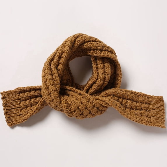 Autumn Winter Kids Boys Girls Knitted Scarf Soft Warm Neckerchief for Baby Women Neck Scarves (camel,118cm)