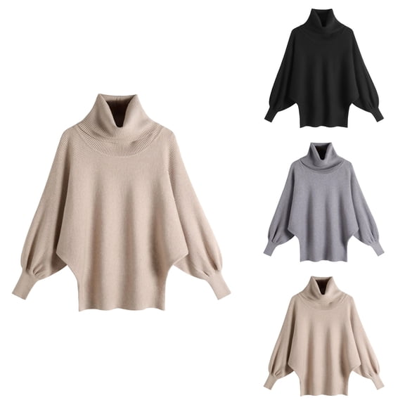 Autumn/Winter Loose Fitting Irregular Sleeve Plus Size Batwing Neck Sweater
