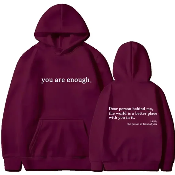 Autumn Winter Men Hooded Dear Person Behind Me The World Is A Better Place Print Unisex Sweatshirts