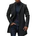 thumbnail image 1 of Autumn Winter Men Trench Coat Single Breasted Pure Color Jacket Coat, 1 of 5
