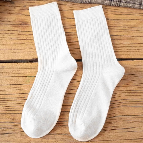 Autumn/Winter Mid-calf Sock for Women Thicken Warm Merino Wool Classic Solid Color Rib Sock High Quality Loose Crew Fashion Japanese Korea Sock