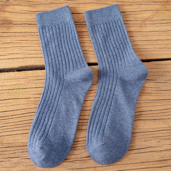 Autumn/Winter Mid-calf Sock for Women Thicken Warm Merino Wool Classic Solid Color Rib Sock High Quality Loose Crew Fashion Japanese Korea Sock