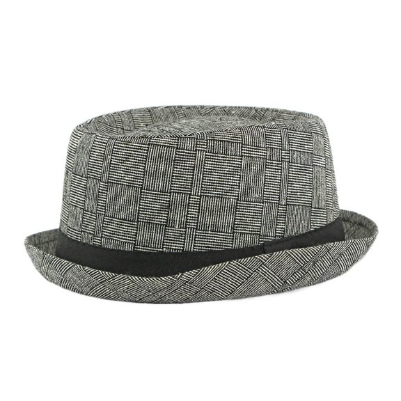 Autumn Winter New Hat Men's British Retro Jazz Hat Round Top Small Top Hat Women's Classic Plaid Gentleman Style Hat