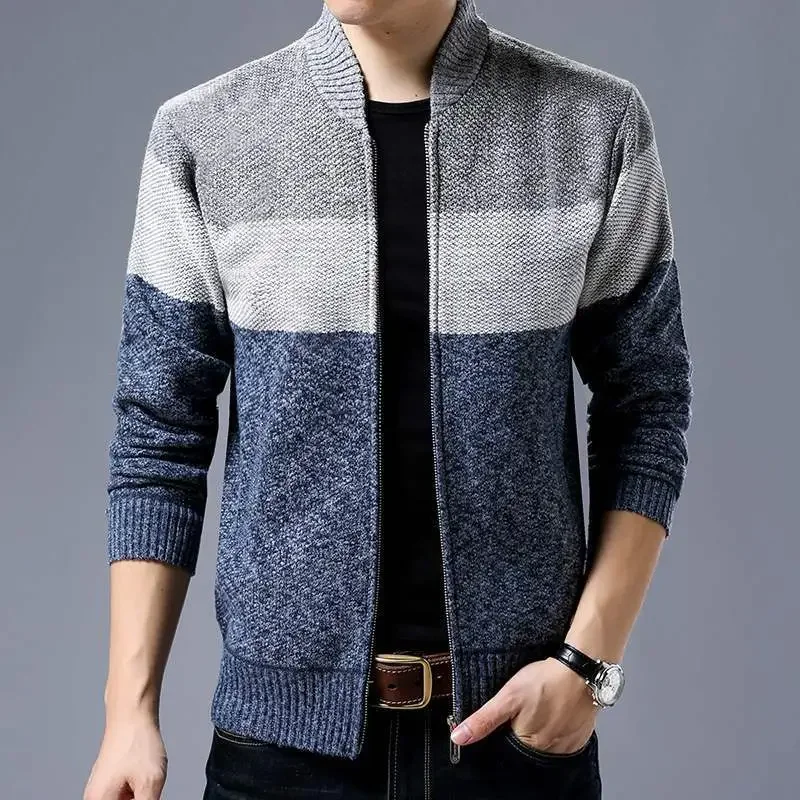Autumn Winter New Men Sweater Cardigan Outerwear Men Zipper Knitted