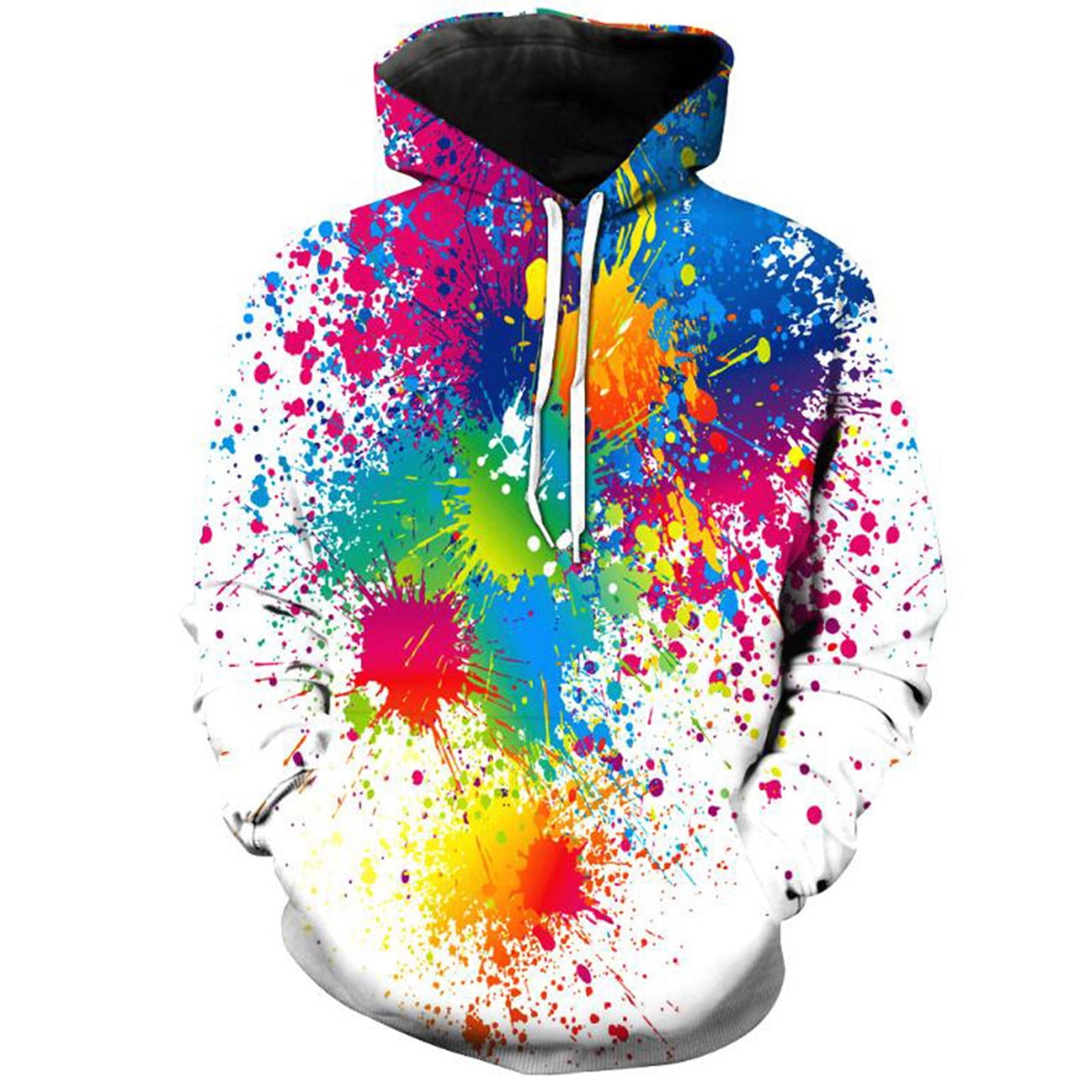 Autumn and Winter New Zip Up Hoodies for Men and Fashion Paint Printed