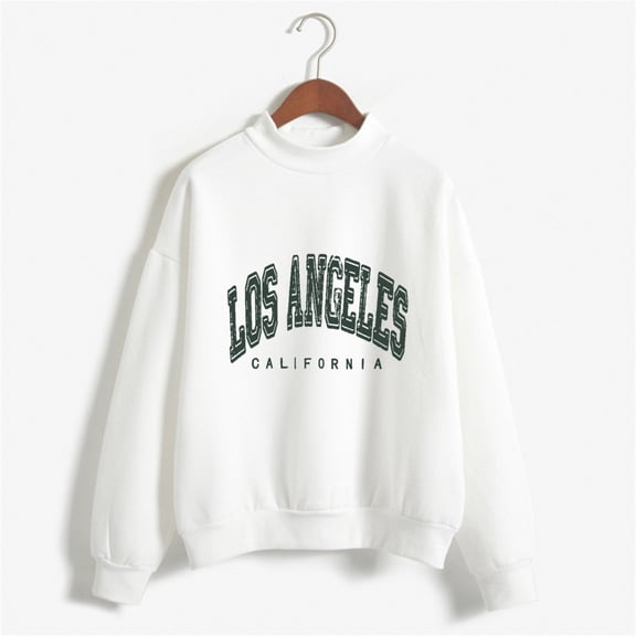 Autumn Winter O Neck Solid Color Printed Long Sleeve Pullover Sweatshirt Distressed Tees Women Extra Long Sweatshirt Crop Top Sweaters Women Casual Knit Top Knit Blouse Cool Womens Hoodies Active