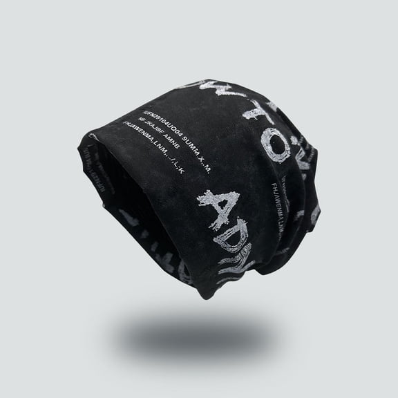 Autumn Winter Outdoor Sports Korean Style Pullover Hat Maternity Hat Distressed Print Slouchy Beanie Cold Hat