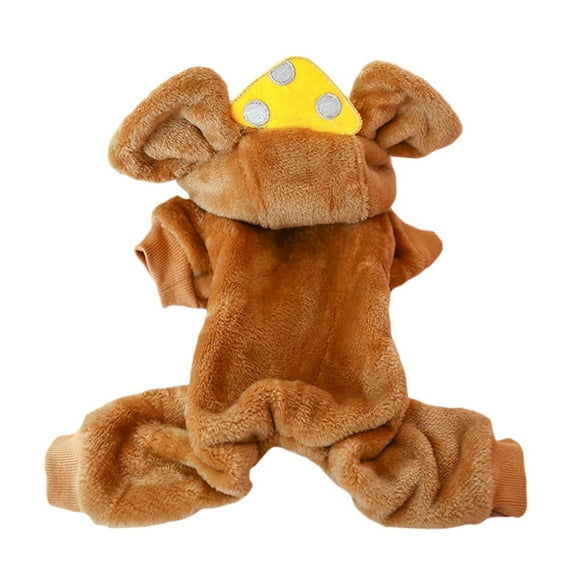 Autumn Winter Pet Dog Cat Fleece Cheese Mouse Big Ears Hoodies Coat Costume Clothes
