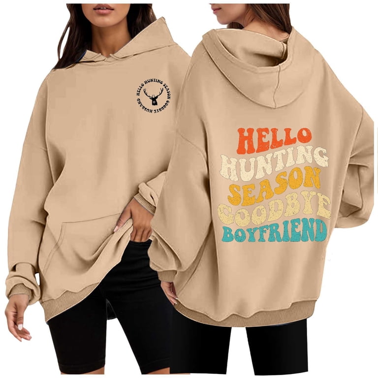Sweat à Message "Fall For Jesus" HUIFUAO - Sweat-shirt Femme à Manches Longues En Coton Doux