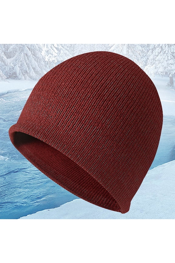 Autumn And Winter Reflective Knit Hat Night Reflective Silk Outdoor Sports Windproof Warm Woolen Hat Men Winter Hats 3 in One Winter Hat Winter Ski Hats for Men Warmest Winter Hat Winter Thermal