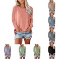 thumbnail image 1 of Autumn/Winter Round Neck Pocket Split Long Sleeve Casual Loose Top T Shirt for Woman Workout Shirts Loose Fashion Womens T Shirt Spandex T Shirt Women Women S Tops Short Sleeve Compression, 1 of 6