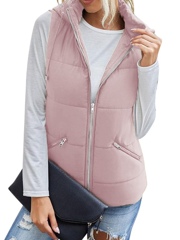 Autumn Winter Sleeveless Vest Coat Women Hooded Jacket Casual Dawn