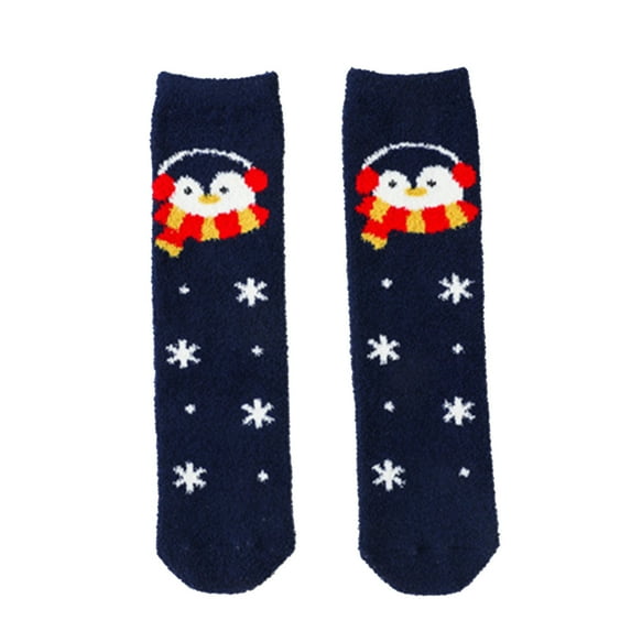 Autumn Winter Socks Kids Baby Girls Boys Christmas Warm Sleep Long Socks Knee Socks Slipper Stocking Soft Shoes Socks