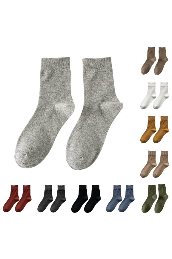 Autumn Winter Socks Soft Calf Length Casual Sports Mid Tube Socks Solid Comfortable Long Socks Compression Socks Women