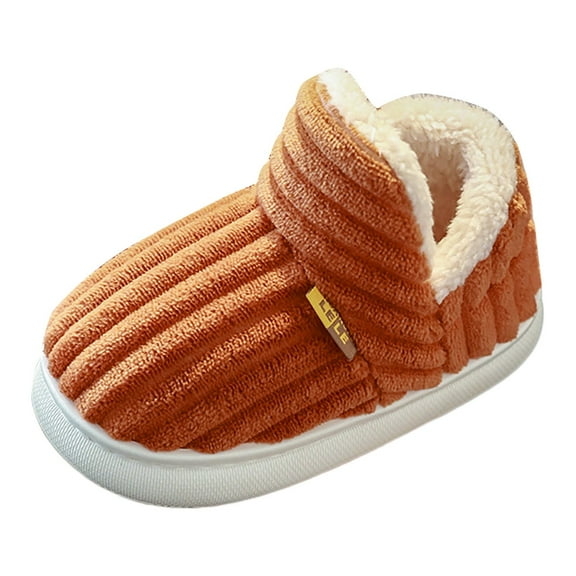 Autumn Winter Soft Cotton Indoor Shoes, Plush Non- Footwear for Girls and Boys