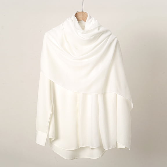 Autumn Winter Solid Color Simple Versatile Cotton Linen Scarf for Women Ethnic Style Monochrome Long Scarf