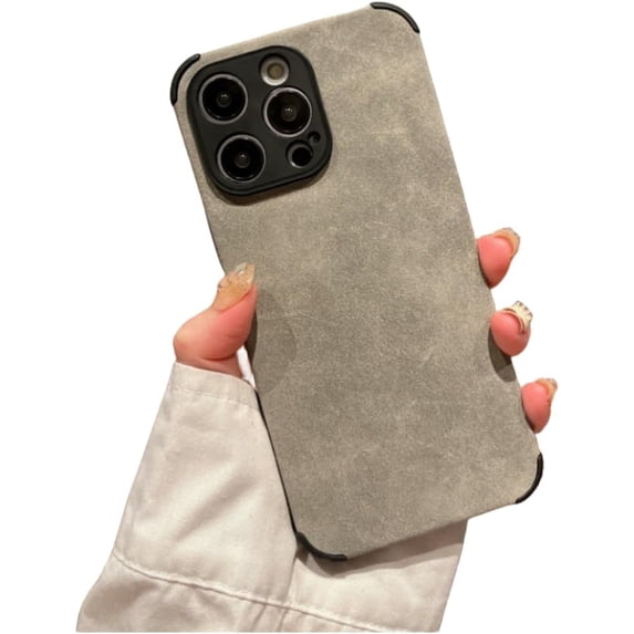 Autumn and Winter Solid Colour Imitation Lambskin Phone case, Lens Full Package Protection, Soft Touch, for iPhone 15 14 13 12 11 Pro Max Plus XS XR 7 8 Phone Case (Grey,iPhone 12)