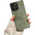 thumbnail image 1 of Autumn and Winter Solid Colour Imitation Lambskin Phone case, Lens Full Package Protection, Soft Touch, for iPhone 15 14 13 12 11 Pro Max Plus XS XR 7 8 Phone Case (Green,iPhone 14), 1 of 7