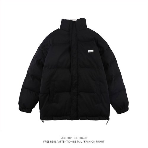 Autumn Winter Stand Collar Lining Plush Warm Cotton Jacket for Men