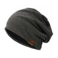 thumbnail image 1 of Autumn Winter Unisex Hat Solid Color Warm Relaxed Fit Hip Hop Plush Beanie Cap for Outdoor, 1 of 8