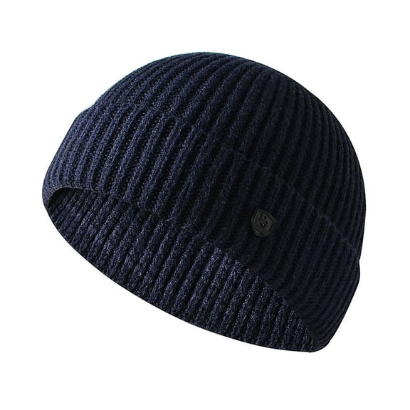 Autumn Winter Warm Knitted Hat Men Women Solid Color Ribbed Beanies Hat Outdoor Windproof Thick Hiking Cycling Hat