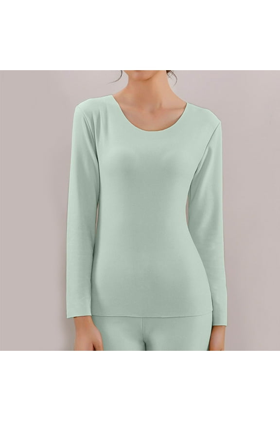 Autumn Winter Warm Plus Size Thermal Underwears Compression Function Thermal Underwear Womens plus Size Thermal Tops Heat Tech Shirt Men Thermal Tops for Women Long Sleeve Winter Womens Thermal Tops L