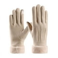 thumbnail image 1 of Autumn Winter Warm Suede Gloves Plus Velvet Thickened Plush Decor Cuff Gloves Outdoor Coldproof Touchscreen Riding Ski Gloves, 1 of 10