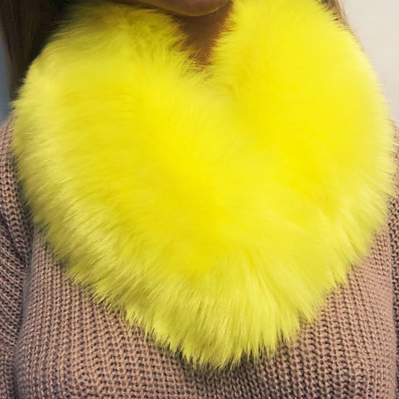 Autumn/Winter Warm Wool Like Accessories Thick Imitation Bib, Yellow One Size, Size One Size