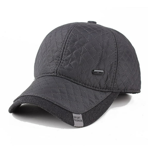 Autumn Winter Warming Baseball Cap Fashion Hat Warm-keeping Hats with Ear Protector Dressing for Outdoor Running Casual Sporting Gray
