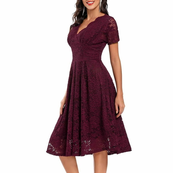 Autumn And Winter Wedding Party Dress Retro Slim Ladies Formal Dresses Lace Mesh Dress And Evening Dresses Womens Petite Dresses Formal Dresses for Wedding Guest Fall High Neck Evening Gowns for Women