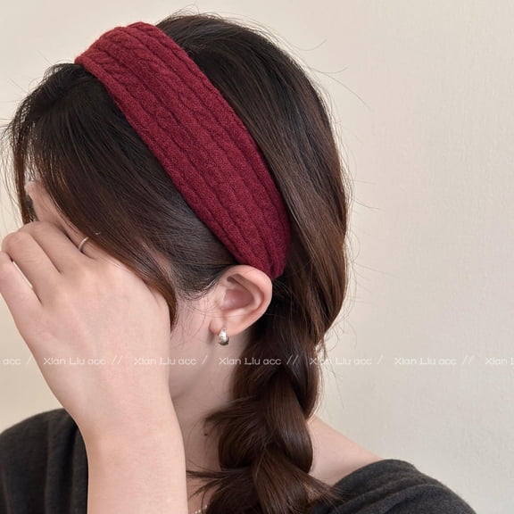 Autumn Winter Wide Edge Woolen Knitted Headband for Women Girls Hair Hoop Female Hair Band Fashion Hair Accessories