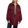 thumbnail image 1 of Autumn Winter Women Turn-Down Collar Casual Jacket Female Oversize Coat With Pocket, 1 of 3
