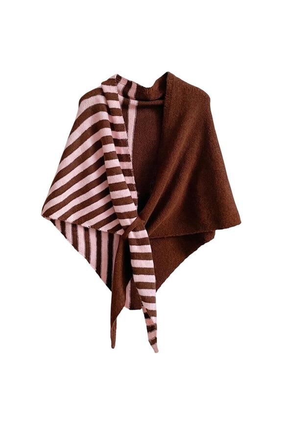 Autumn Winter Women Wrap Cloak Wool Blend Triangle Shawl Female Thickened With Knitted Warm Shoulder Cloak