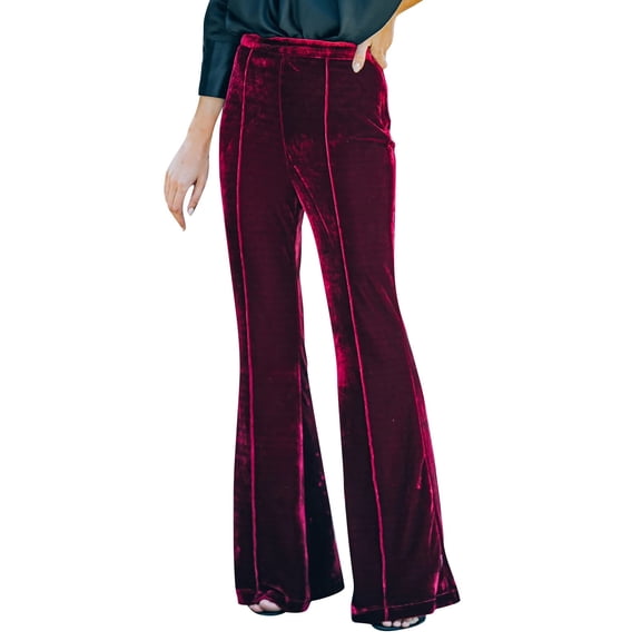 Autumn Winter Women's Golden Velvet Micro Cropped High Waisted Casual Pants