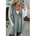 thumbnail image 1 of Autumn Winter Women's Solid Color V-Neck Sleeveless Knit Vest with Pocket - Cable Knit Tank Top Pullover, 1 of 11