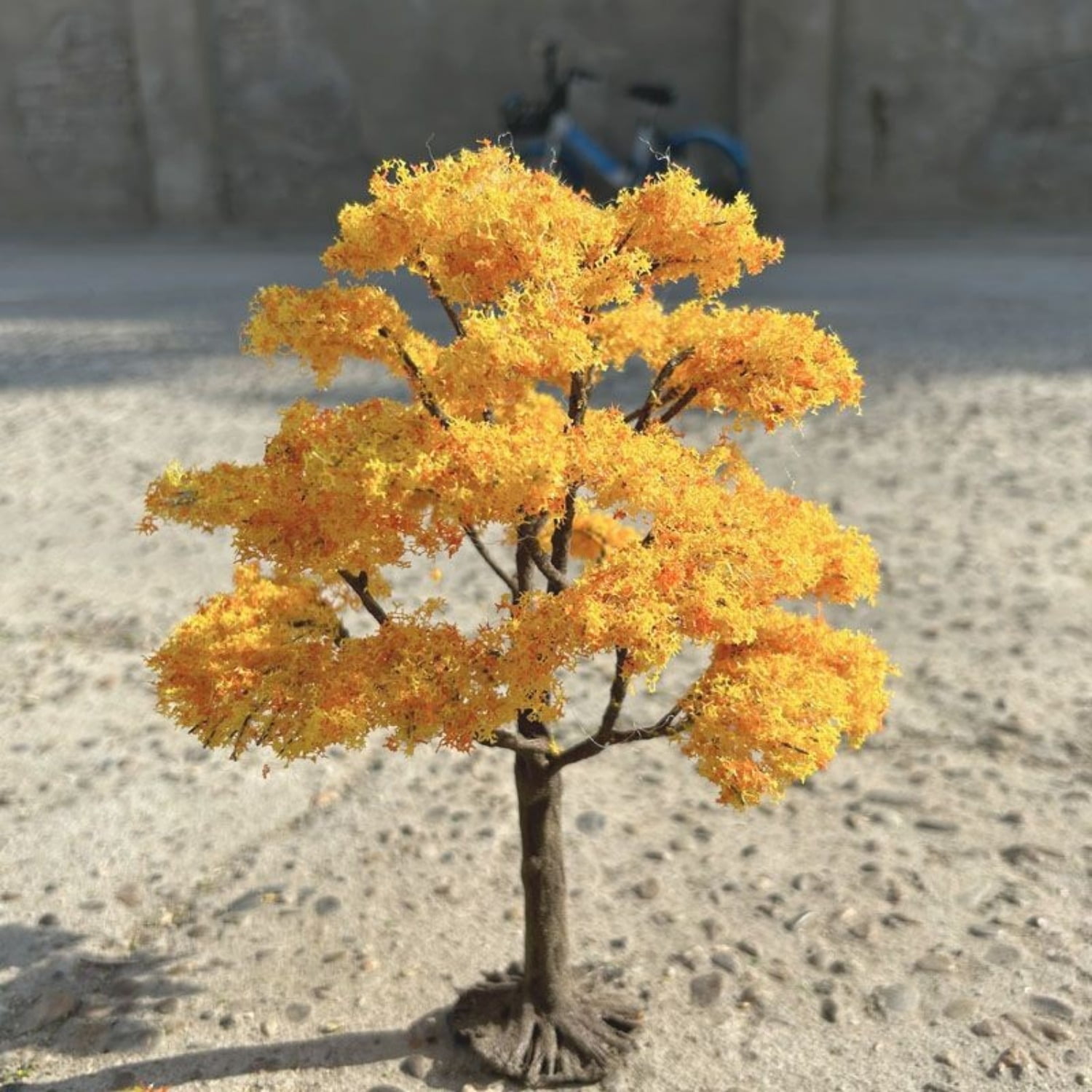 Autumn Wire Tree Model with Base Orange Yellow DIY Diorama Miniature ...